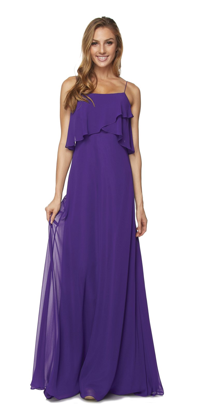 Juliet 591 Long Bridesmaid Dress Ruffled Bodice by DiscountDressShop