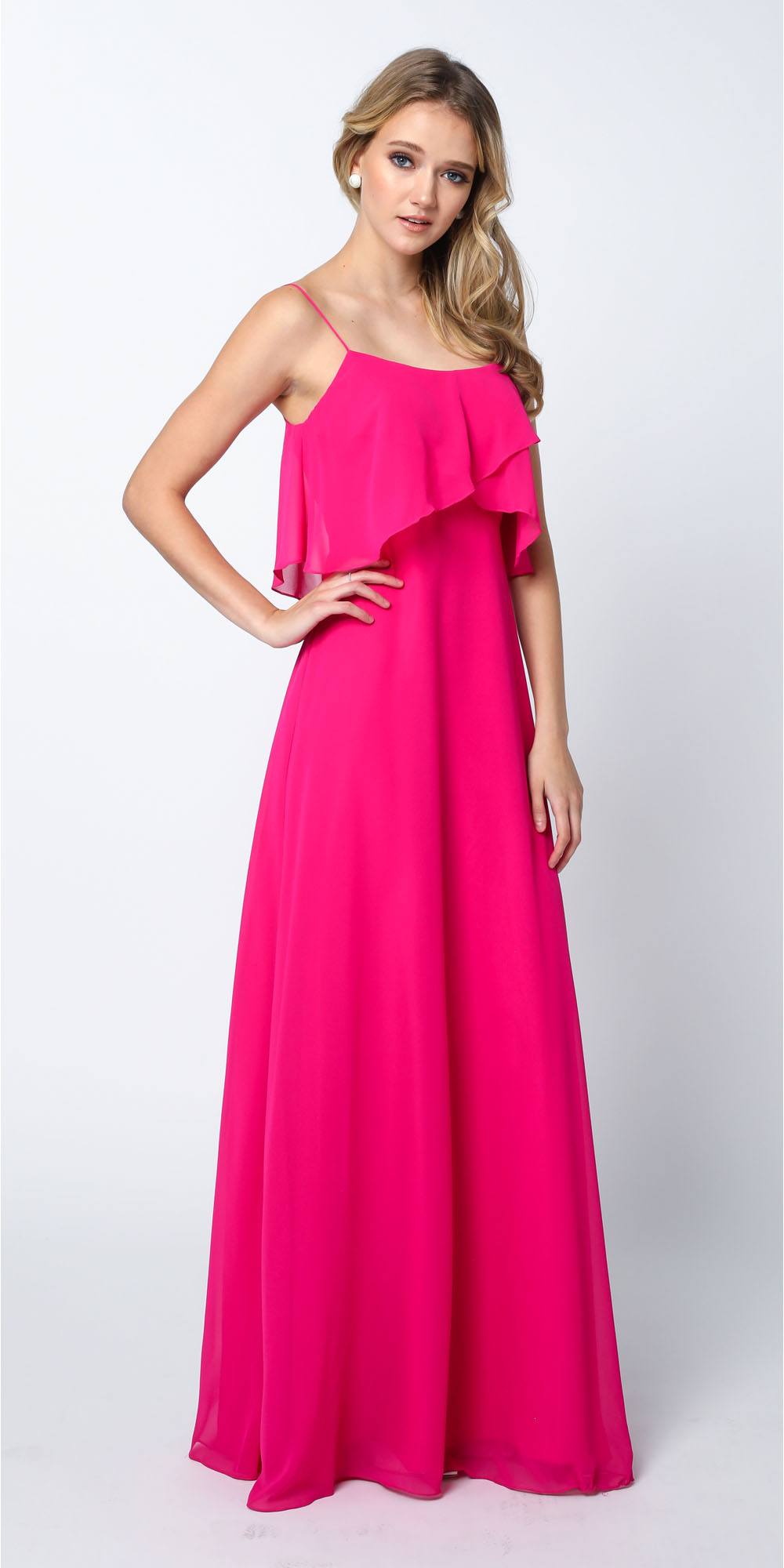 Juliet 591 Long Bridesmaid Dress Ruffled Bodice by DiscountDressShop