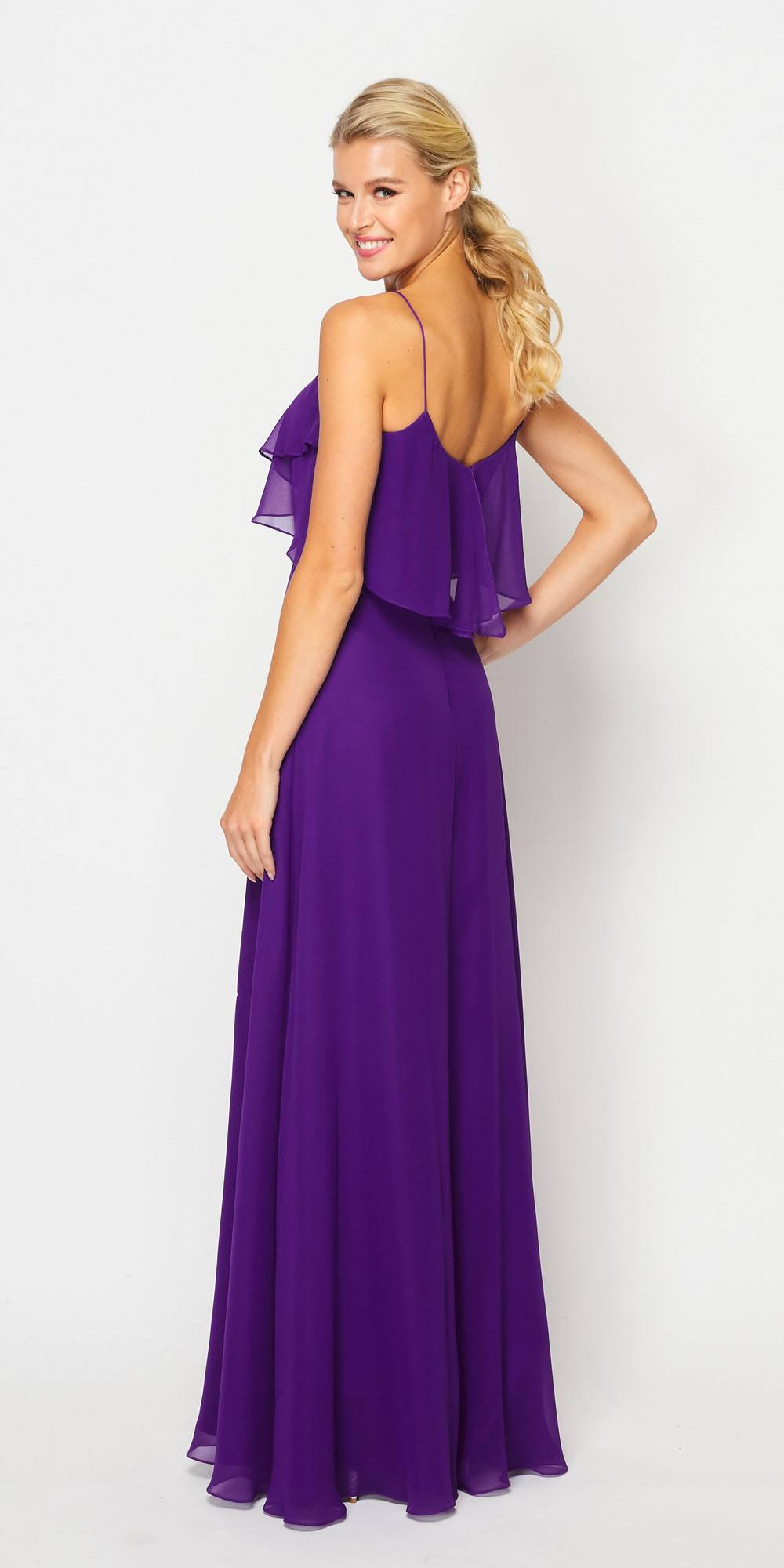 Juliet 591 Long Bridesmaid Dress Ruffled Bodice by DiscountDressShop