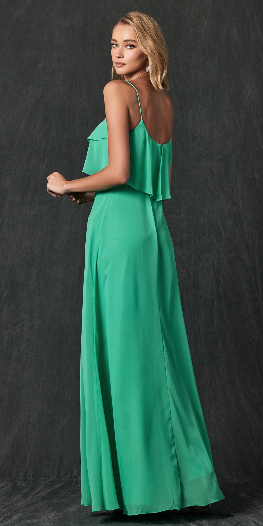 Juliet 591 Long Bridesmaid Dress Ruffled Bodice by DiscountDressShop