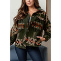 Pocketed Geometric Collared Neck Jacket by Wild and Free Boutique