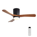 Ceiling Fan With Light, Dimmable 3 Color LED, 1 / 4 / 8H Timer, Silent For Bedroom - Matte Black by Unique Piece Furniture
