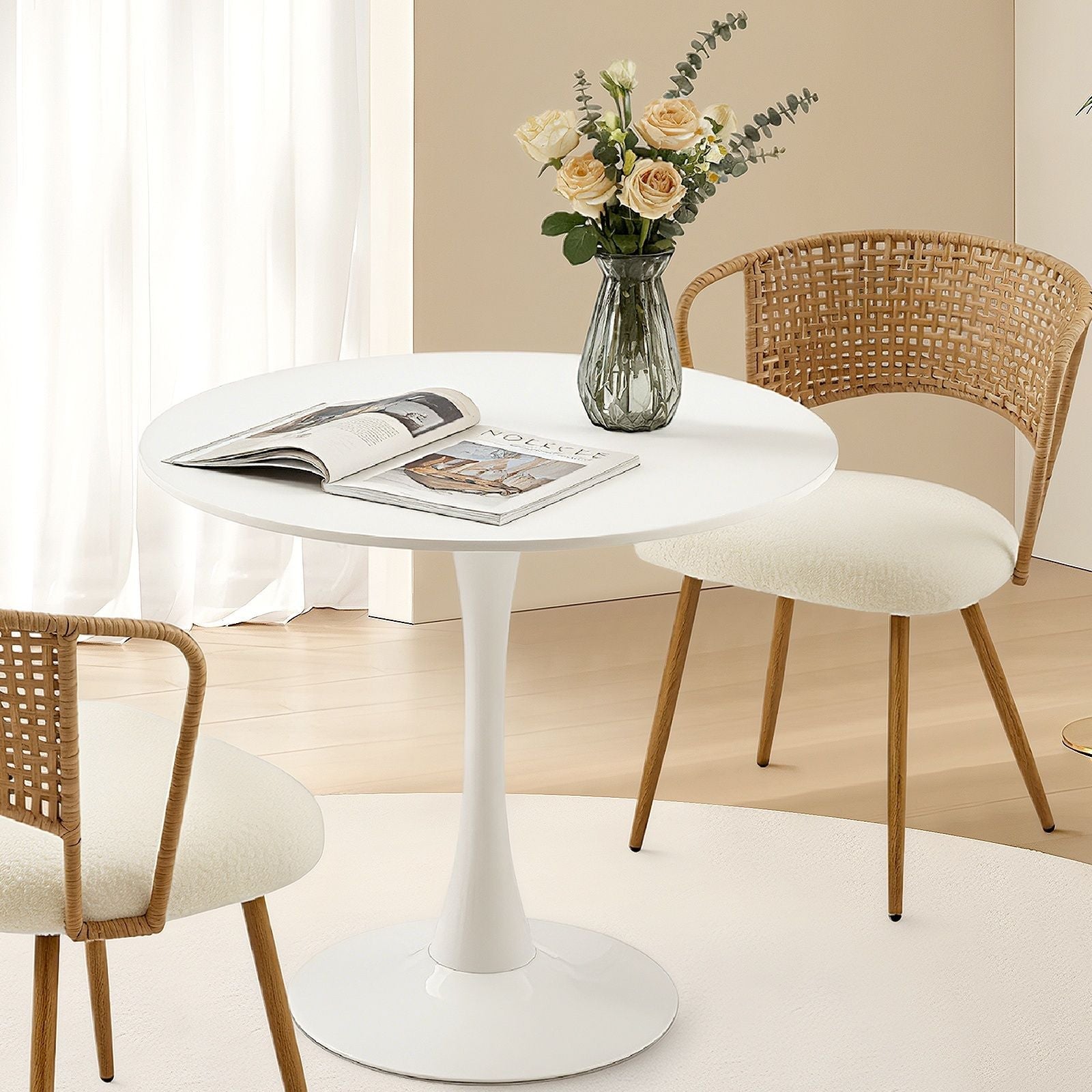 Round Dining Table With Tulip Style Base by Unique Piece Furniture