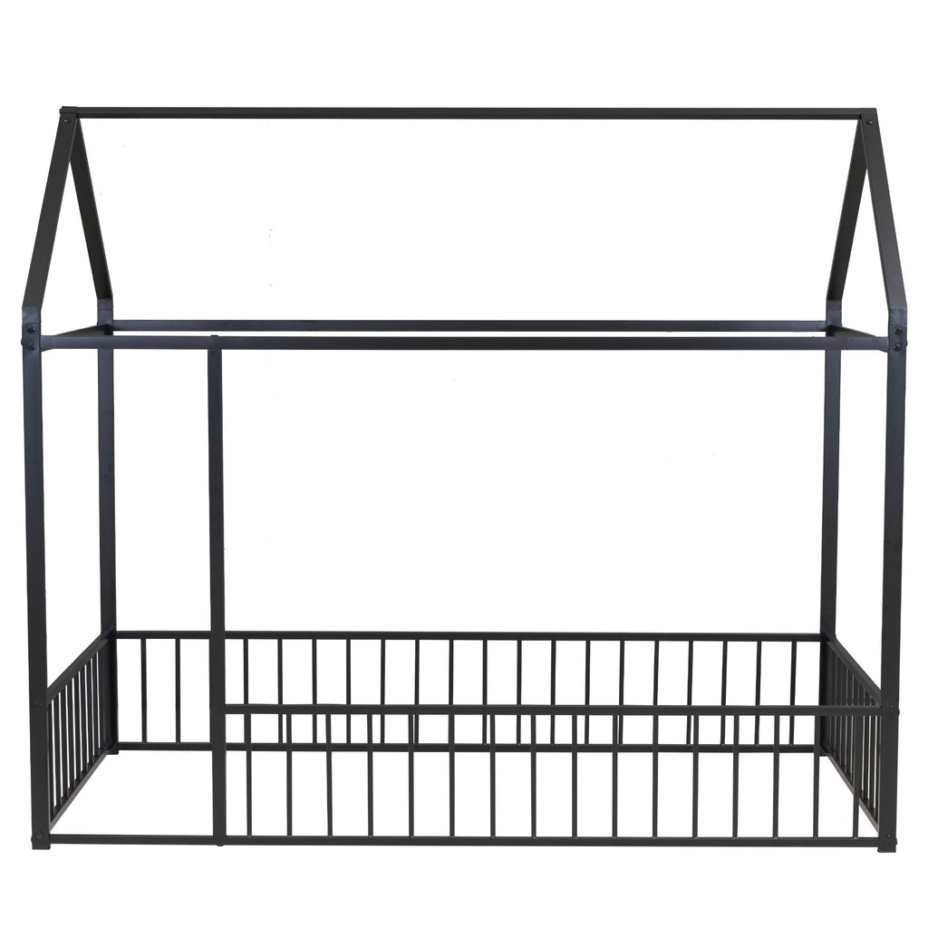 Metal Bed House Bed Frame With Fence by Unique Piece Furniture