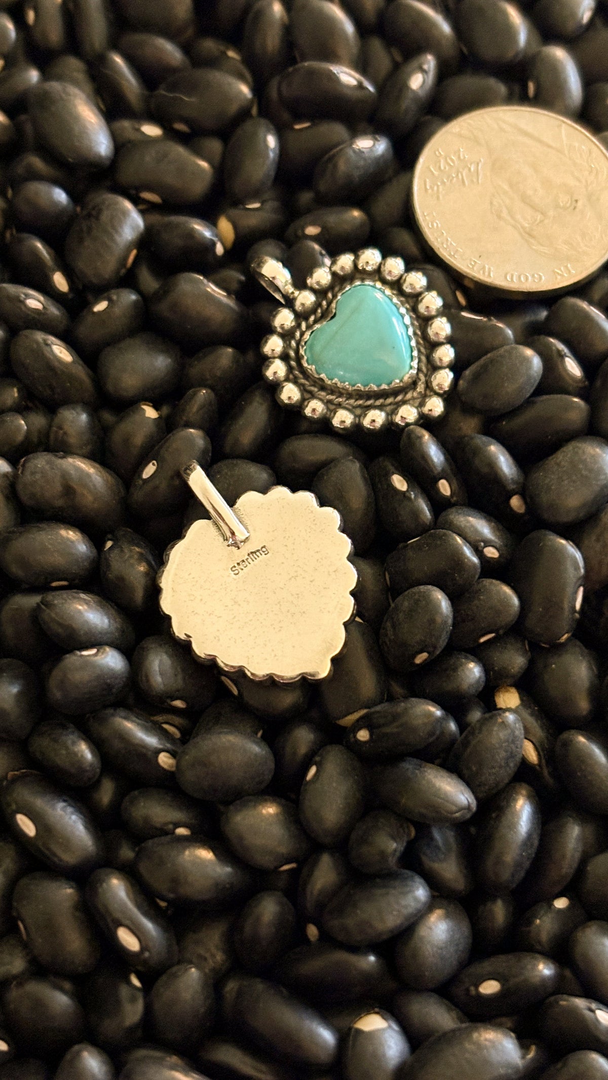 BEADED HEART PENDANT by The Sterling Spur