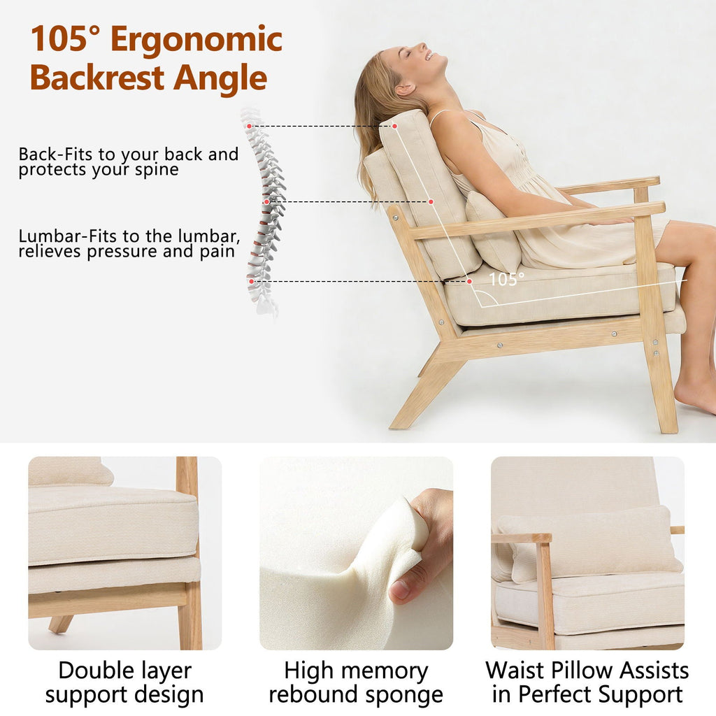 Living Room Chair With Lumbar Pillow by Unique Piece Furniture