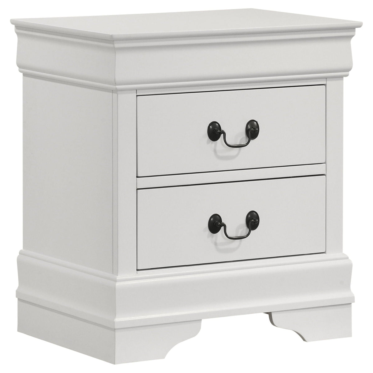 Louis Philippe 2-drawer Nightstand Bedside Table White by Unique Piece Furniture