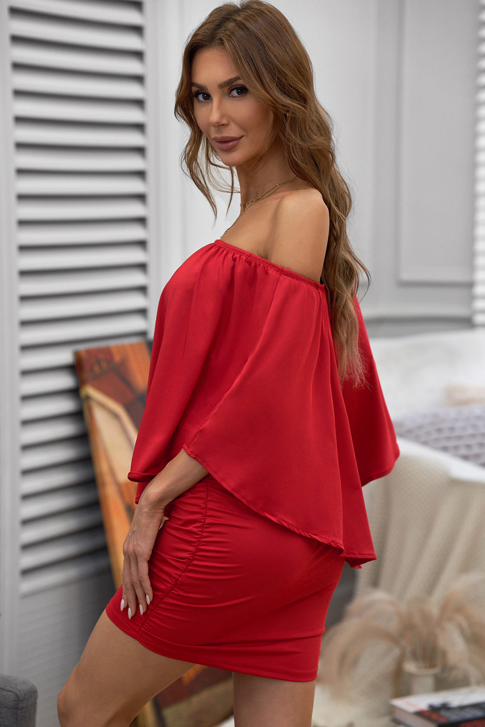 Plus size Dressing Layered Fiery Red Mini Poncho Dress by Wild and Free Boutique