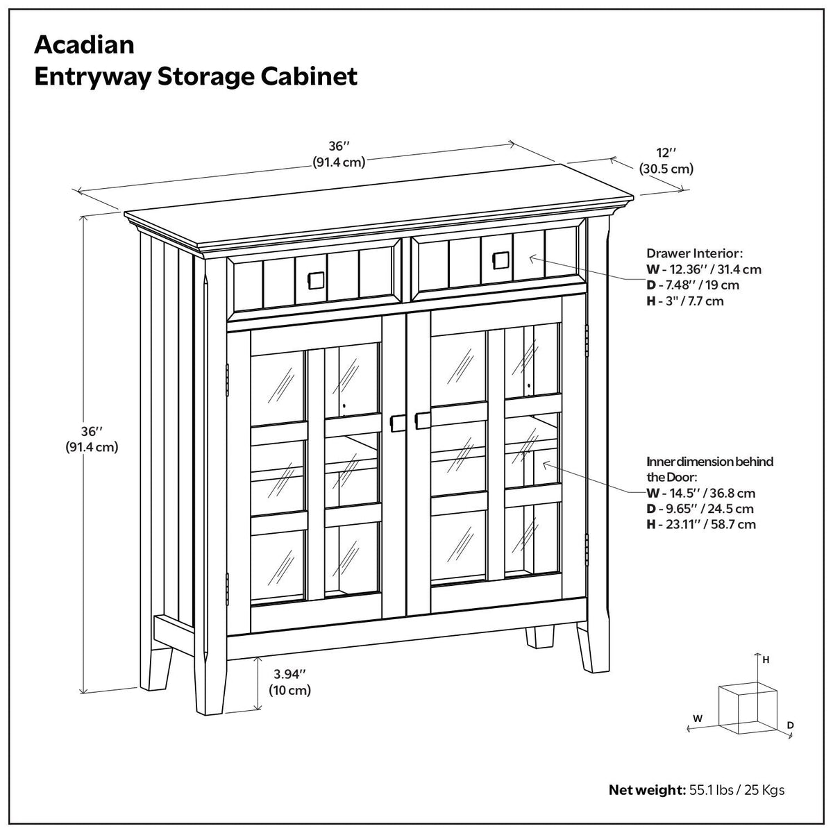 Acadian - Entryway Storage Cabinet - Brunette Brown by Unique Piece Furniture
