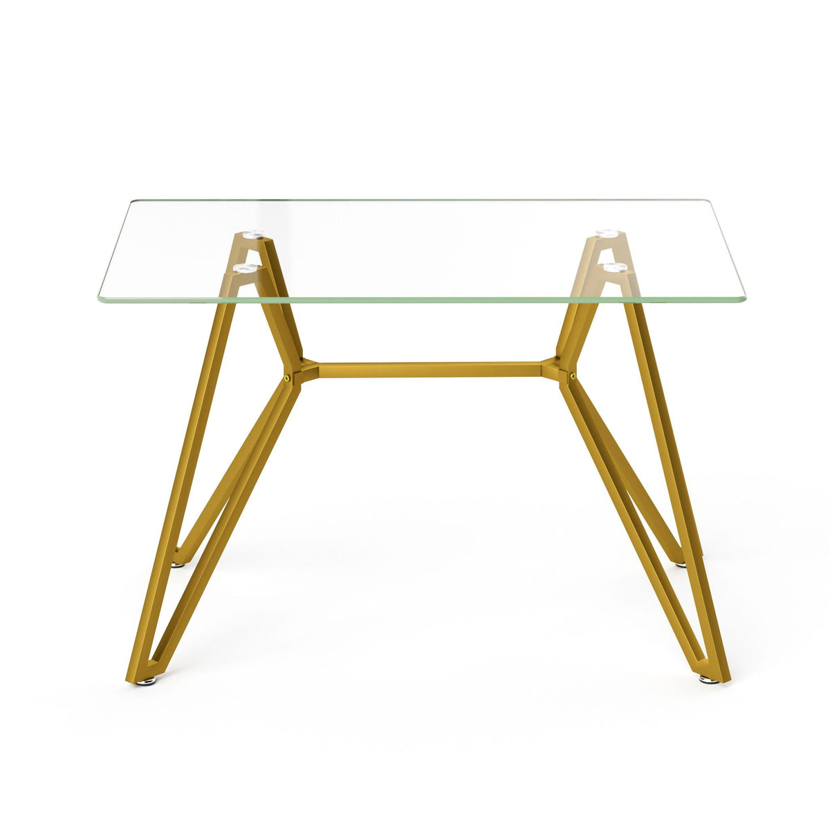 Modern Glass Dining Table With Metal Legs by Unique Piece Furniture