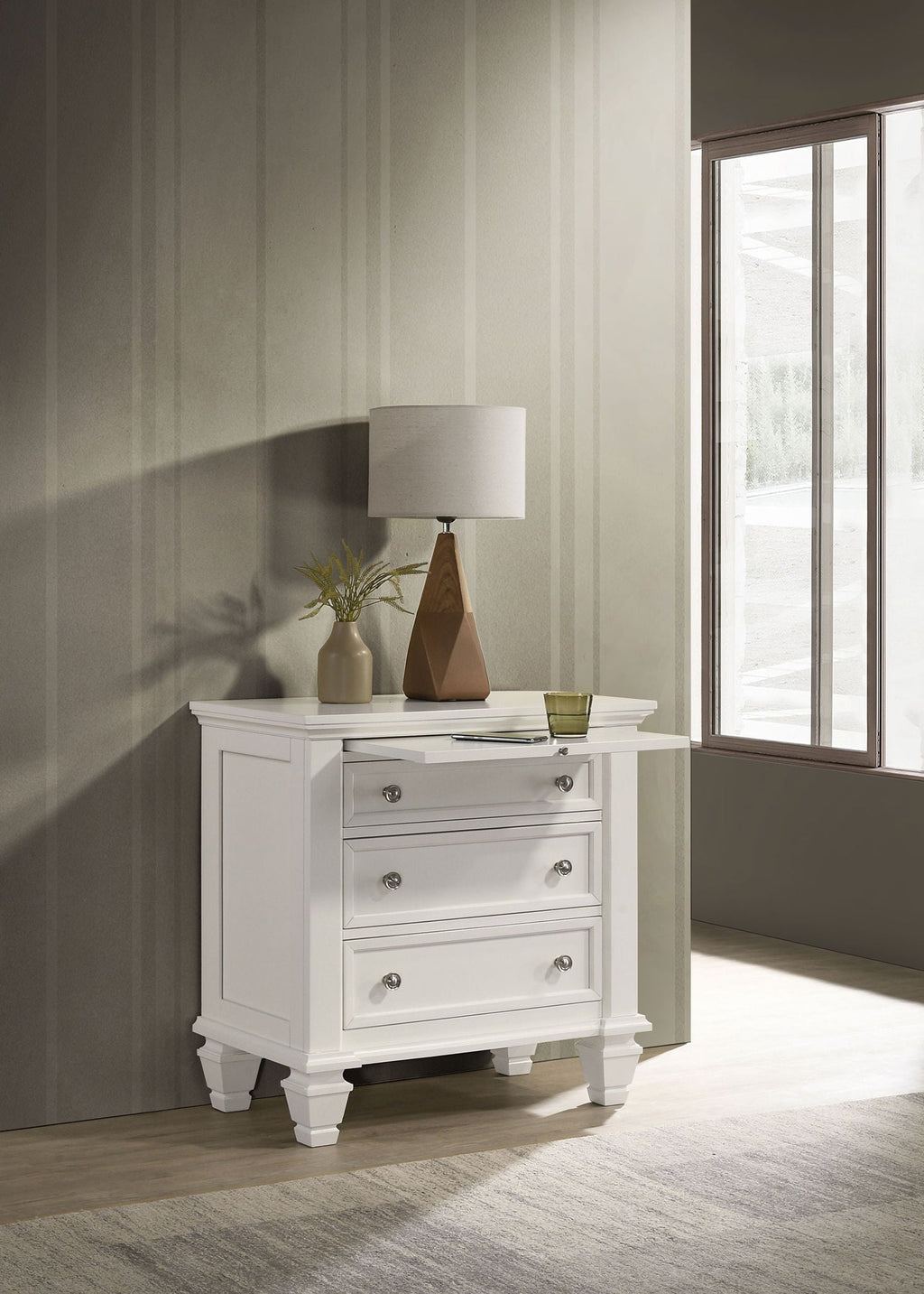 Sandy Beach 3-drawer Nightstand Cream White by Unique Piece Furniture