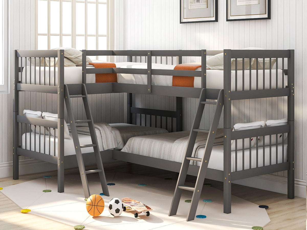 L Shaped Bunk Bed With Ladder by Unique Piece Furniture
