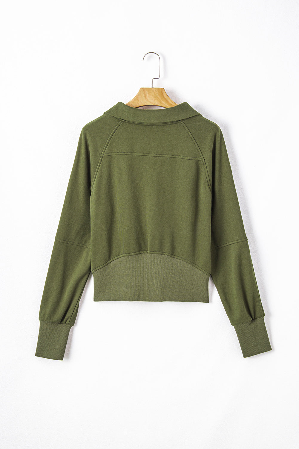 Smoke Green Quarter Zip Stand Neck Kangaroo Pocket Sweatshirt by Wild and Free Boutique
