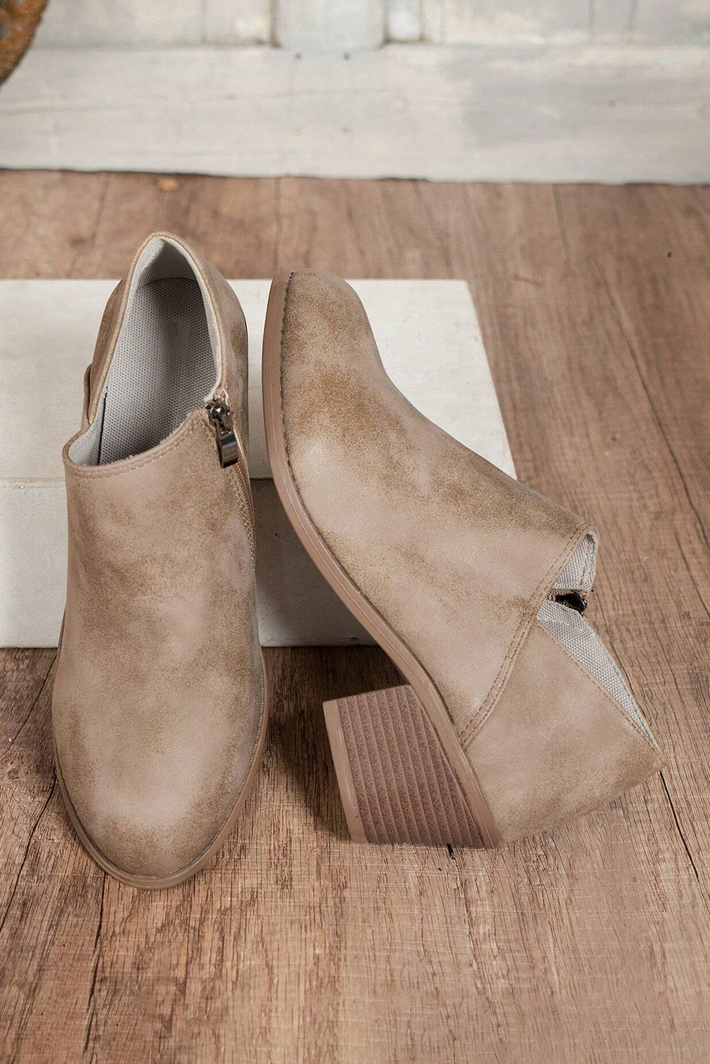 Coffee Suede Casual Ankle Boots by Wild and Free Boutique