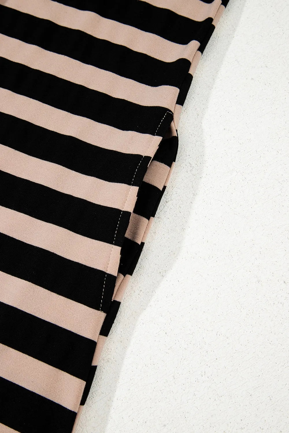 Stripe Casual Round Neck Tee Dress with Pockets by Simply Love
