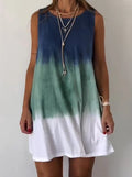 Women's Elegant Tie-dye Print Sleeveless Loose Dress by Wild and Free Boutique
