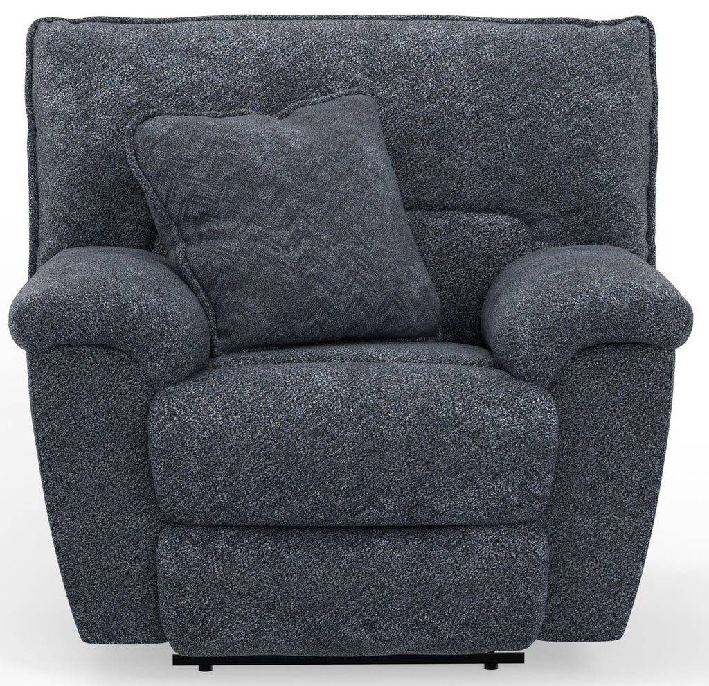Paxon - Deep Seat Power Lay Flat Recliner With Power Adjustable Headrest - Smoke by Unique Piece Furniture