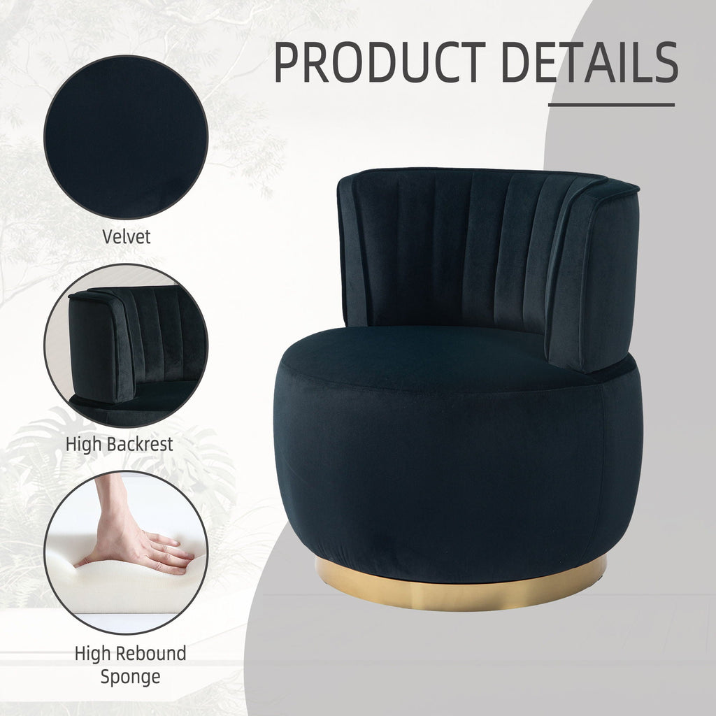 360 Degree Swivel Cuddle Barrel Accent Sofa Chair by Unique Piece Furniture