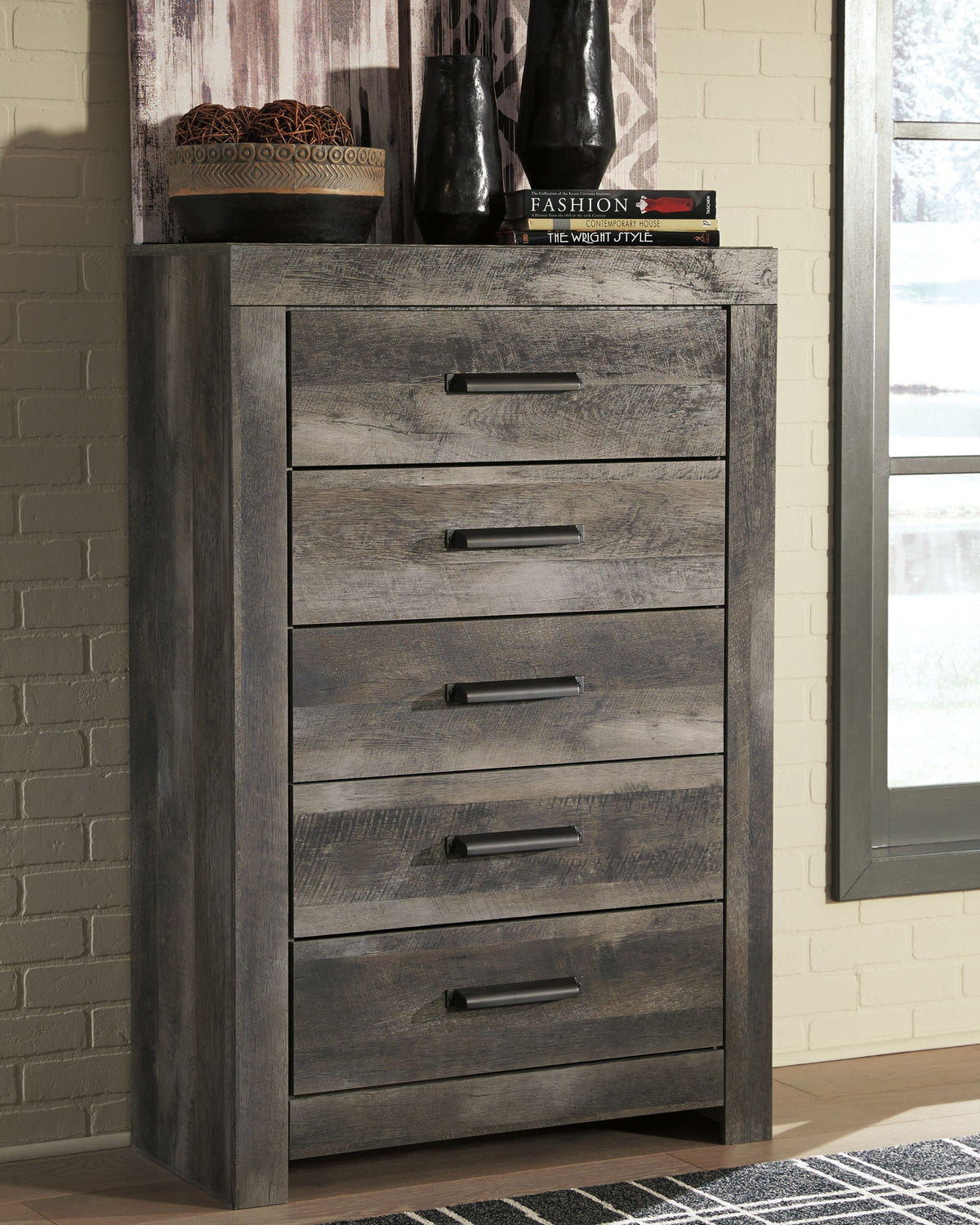 Wynnlow - Five Drawer Chest - Gray by Unique Piece Furniture
