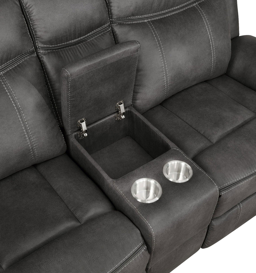 Lawrence 2-piece Upholstered Reclining Sofa Set Charcoal by Unique Piece Furniture