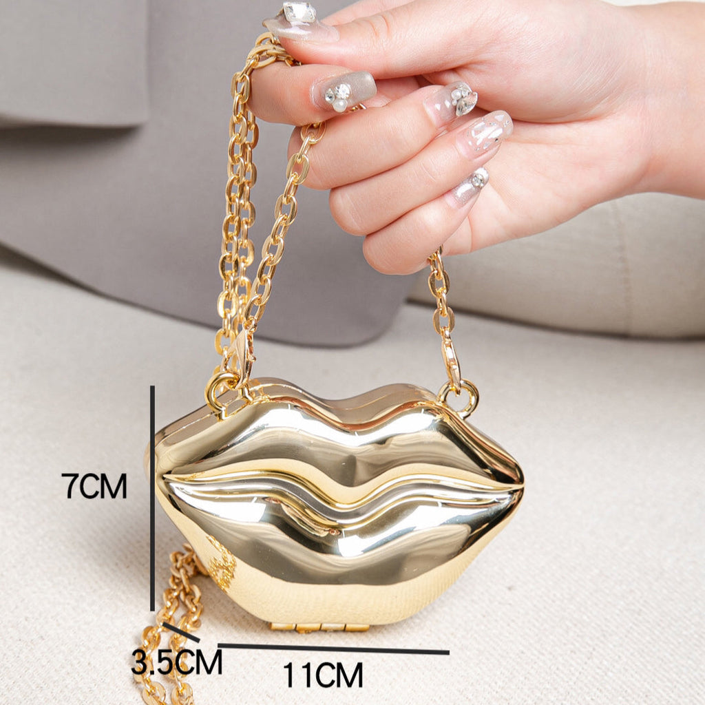Lip Shaped Small evening Clutch Purse – Stylish Shinny Party Purse, Perfect for Casual Outings, Proms, and Parties – A Unique Fashion Accessory That Turns Heads by SHOMICOBOUTIQUE