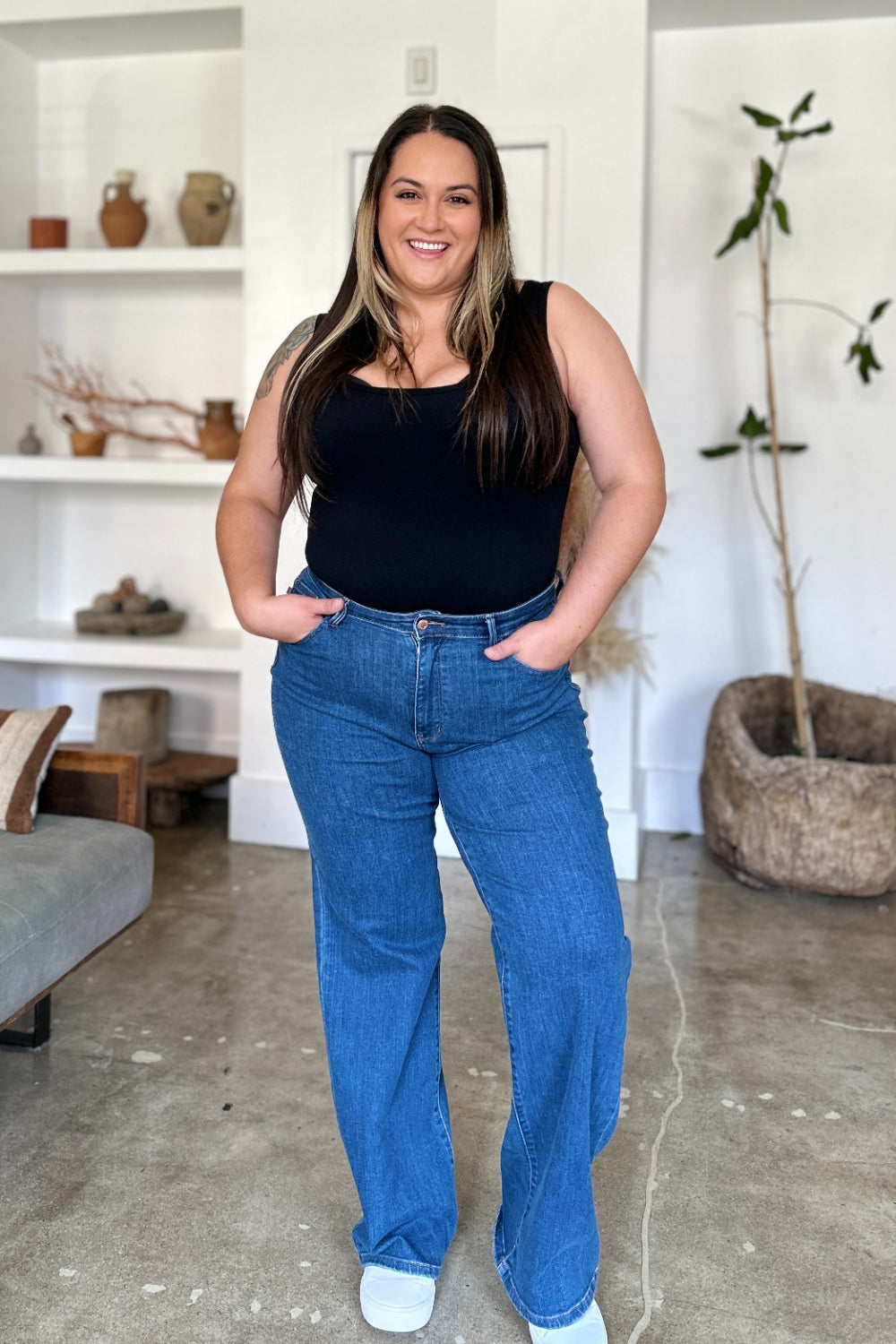 Judy Blue Full Size High Rise Straight Jeans by Wild and Free Boutique