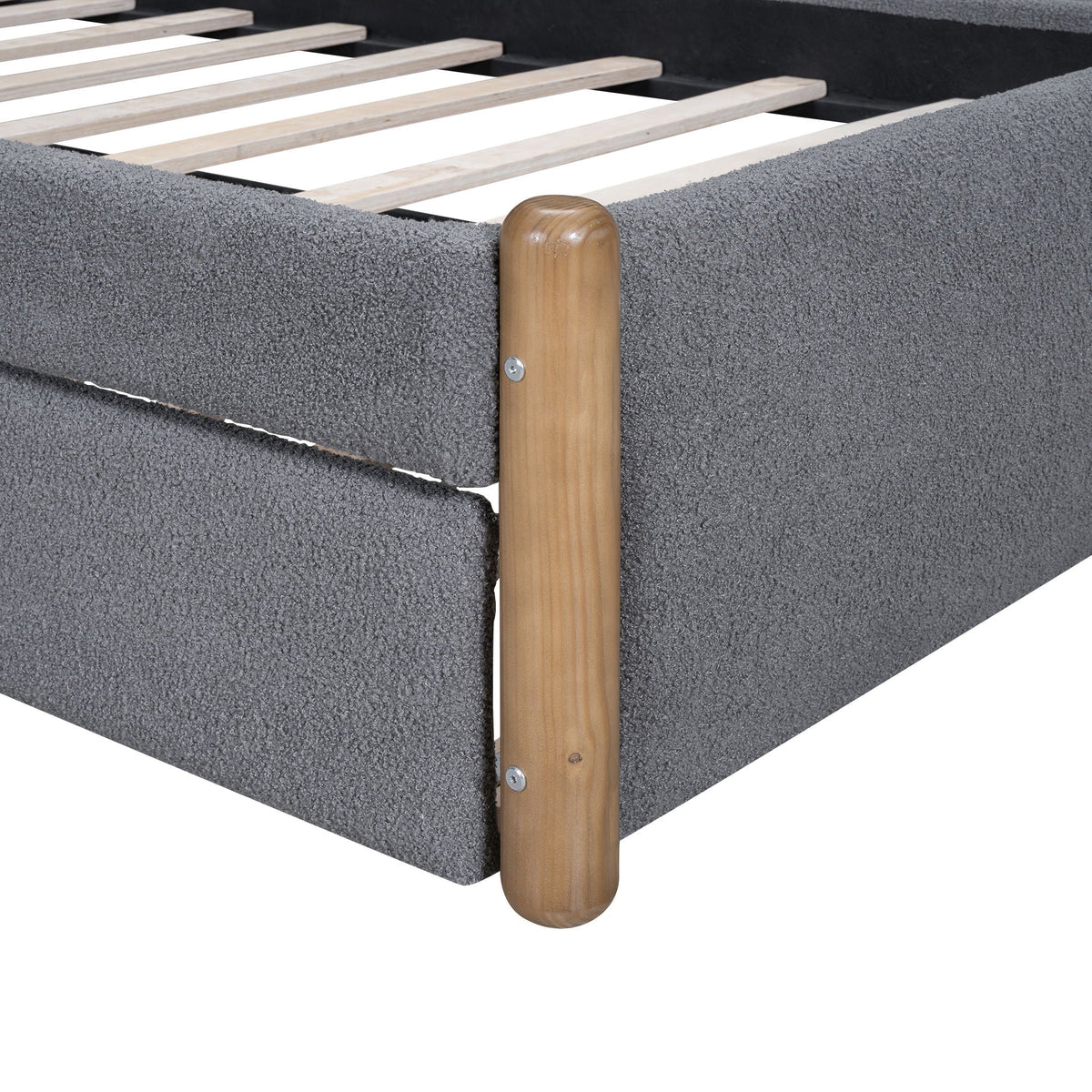 Upholstered Platform Bed With Wood Supporting Feet And Trundle by Unique Piece Furniture