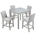 5 Piece Counter Height Table Set, Square Table And 4 Upholstered Chairs by Unique Piece Furniture