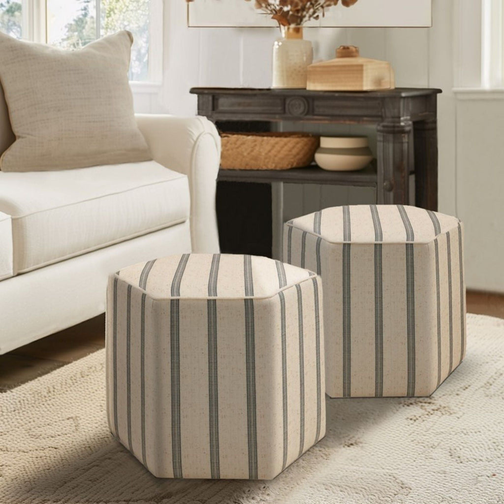 Accent Ottoman Printed Stripe by Unique Piece Furniture