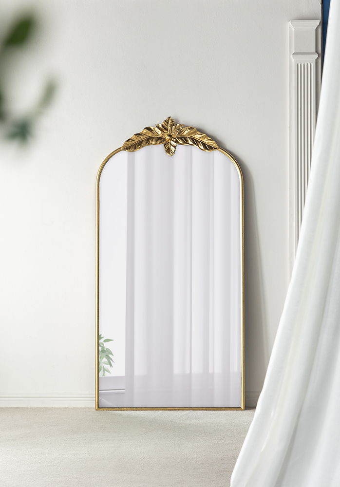 Arched Wall Mirror With Metal Frame, Wall Mirror For Living Room by Unique Piece Furniture