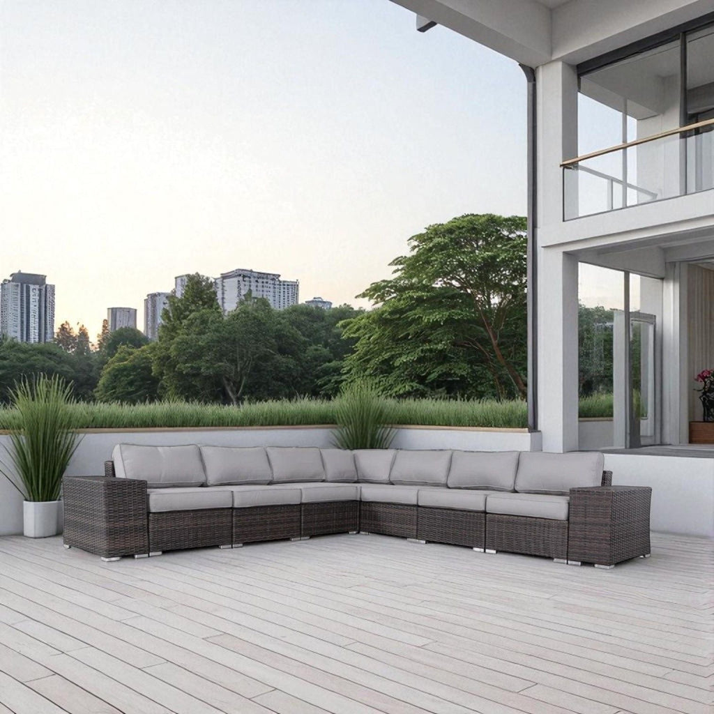 Rattan Sectional Sofa Set With Cushions by Unique Piece Furniture
