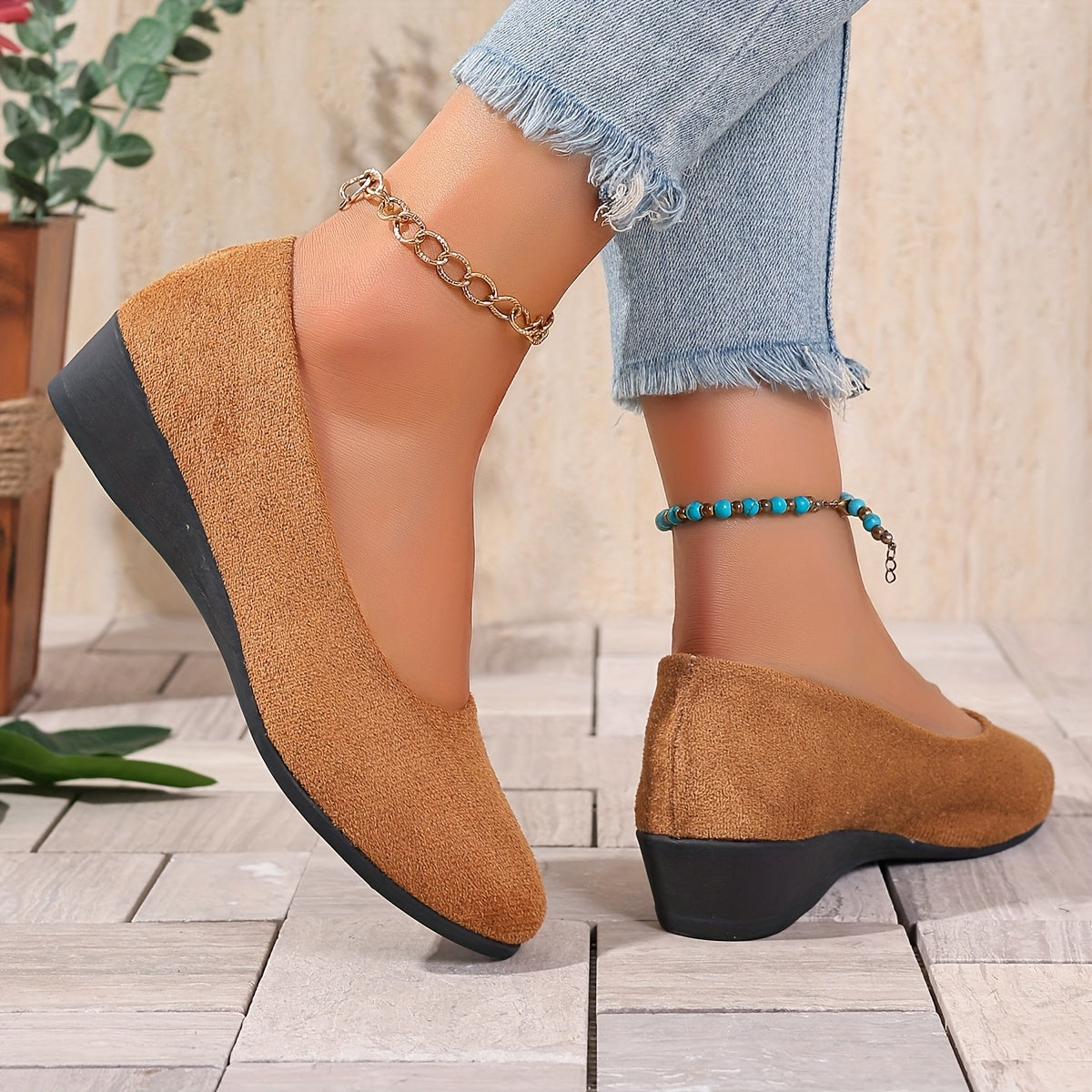 Elegant Low Heels Cushioned Non Slip Versatile Shoes by Trendy Attic Store01
