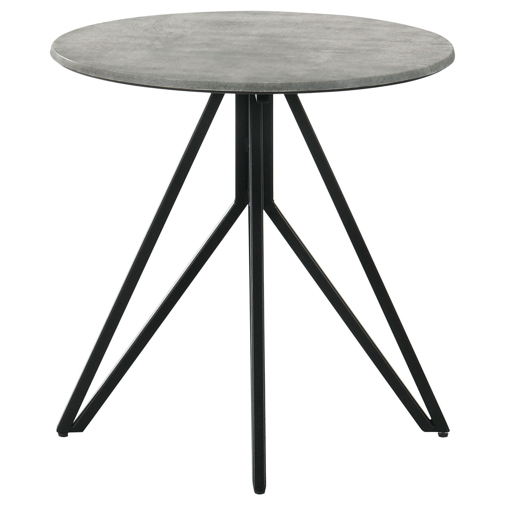 Hadi 2-piece Round SmartTop Coffee and End Table Set Cement by Unique Piece Furniture