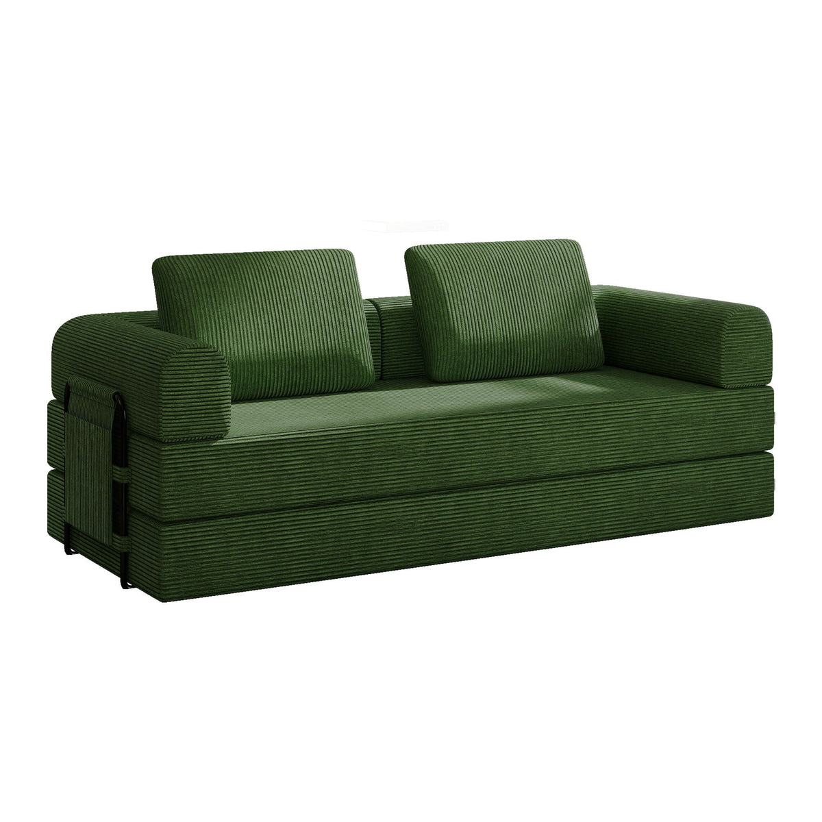 Convertible Sleeper Sofa Bed With Cylindrical Pillow, Fixed Shape Frame by Unique Piece Furniture