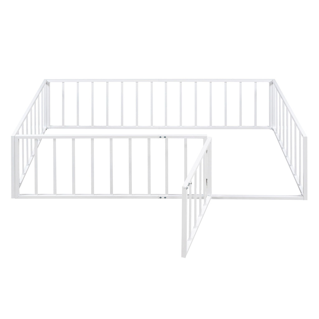 Metal Floor Bed Frame With Fence And Door by Unique Piece Furniture