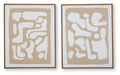 Waldett - Wall Art Set (Set of 2) - Beige / White by Unique Piece Furniture