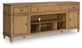 Sharlance - XL TV Stand With Fireplace Option - Light Brown by Unique Piece Furniture