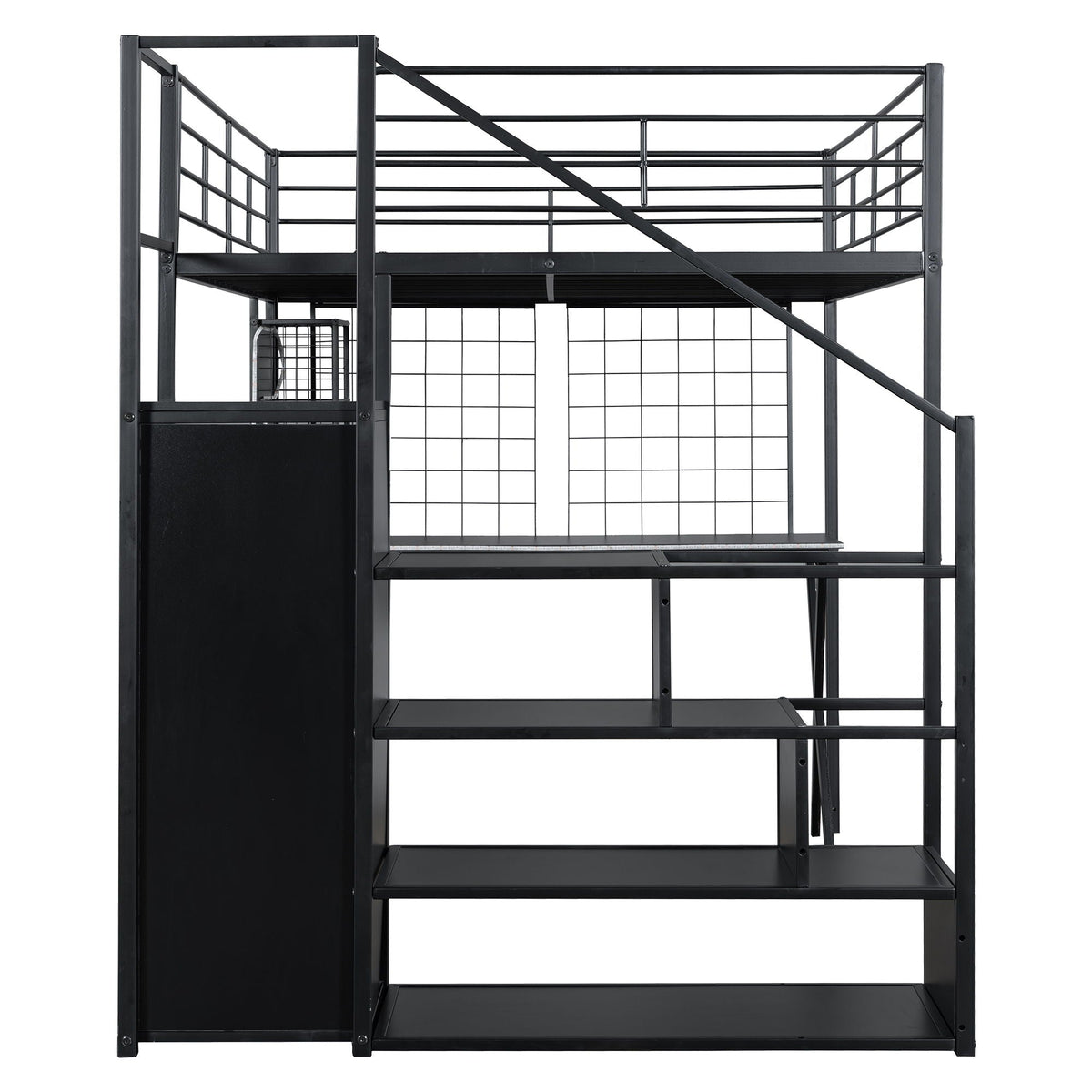 Loft Bed With Built In Work Station, Wardrobe, Storage Staircase And LED by Unique Piece Furniture
