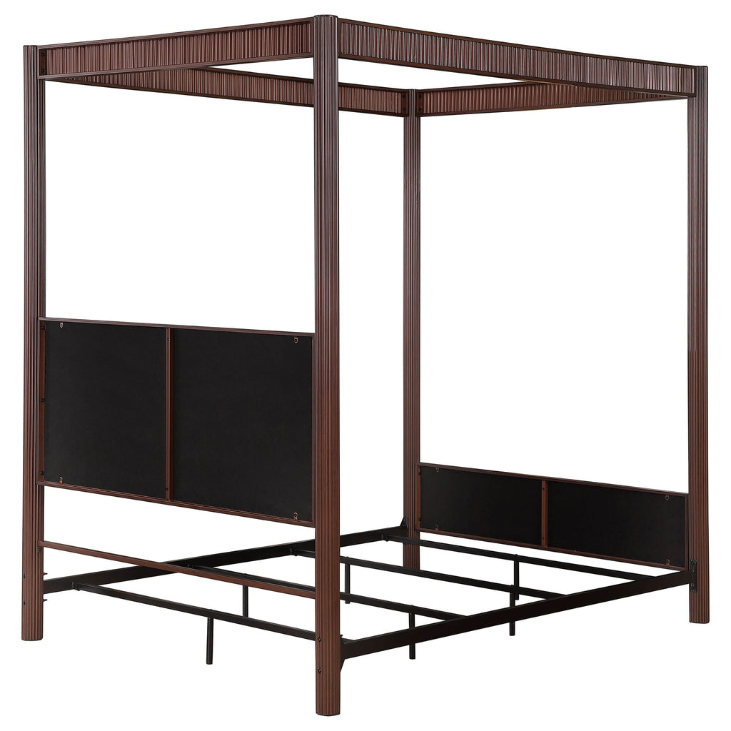 Zimmerlee 89-inch Metal Eastern King Canopy Bed Rust Brown by Unique Piece Furniture