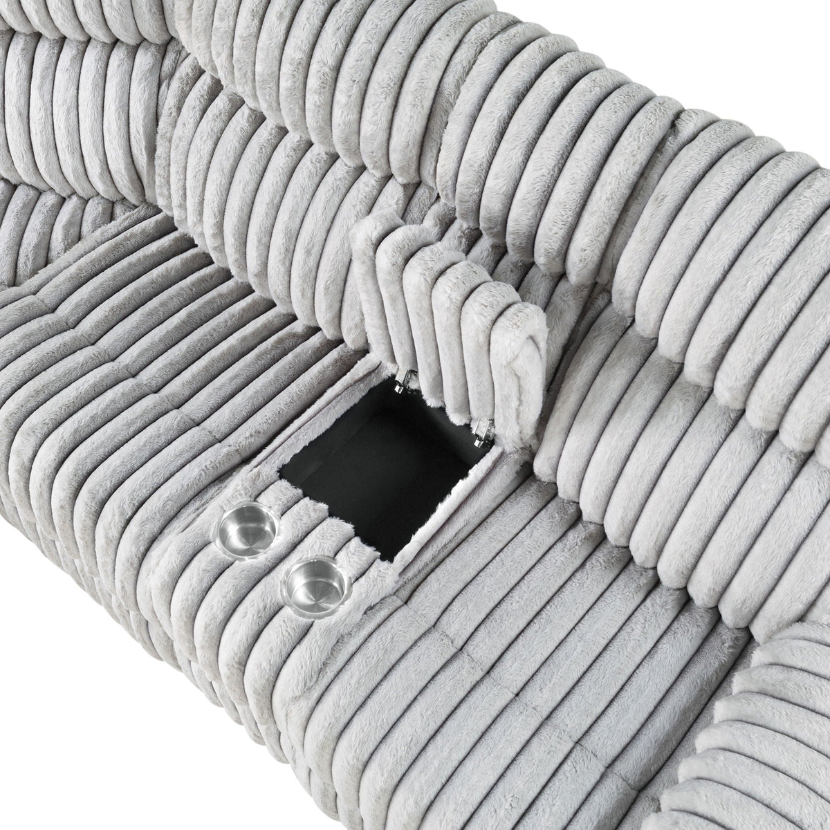 Bruni - Sectional Sofa With LED Lighting And Manual Recline - Gray by Unique Piece Furniture