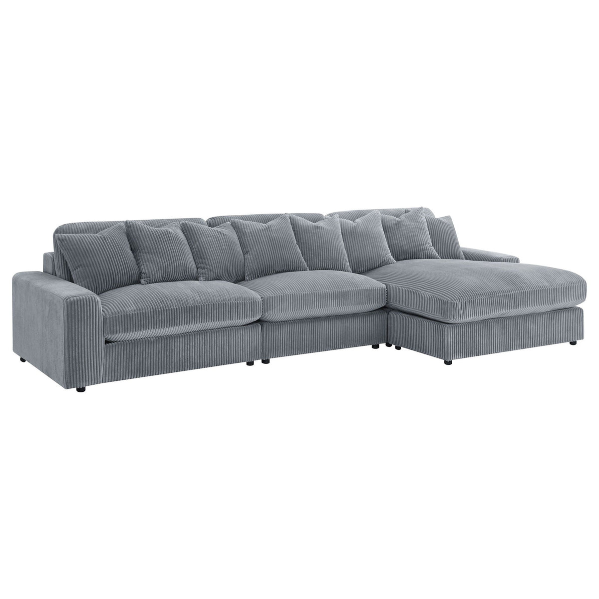 Blaine Upholstered Reversible Chaise Sectional Sofa Fog by Unique Piece Furniture