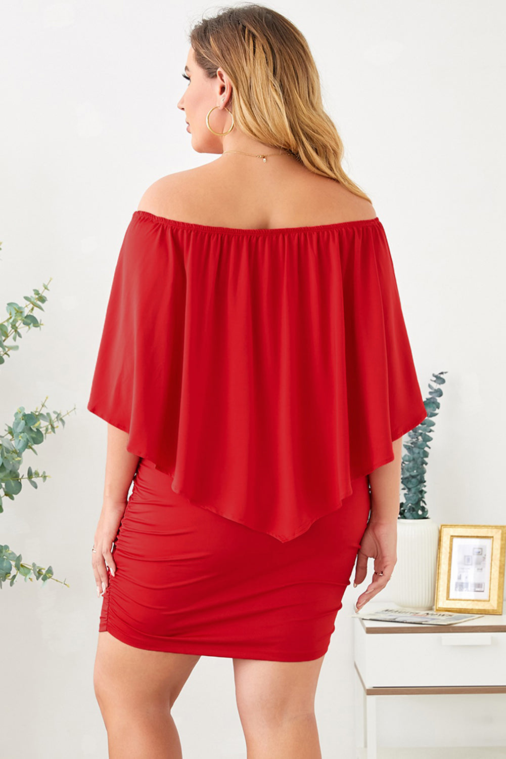 Plus size Dressing Layered Fiery Red Mini Poncho Dress by Wild and Free Boutique