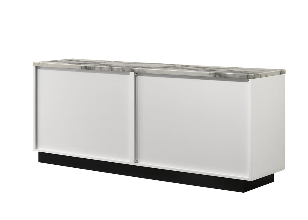 Matilda - Cabinet Console Table With White Faux Marble Top - White by Unique Piece Furniture