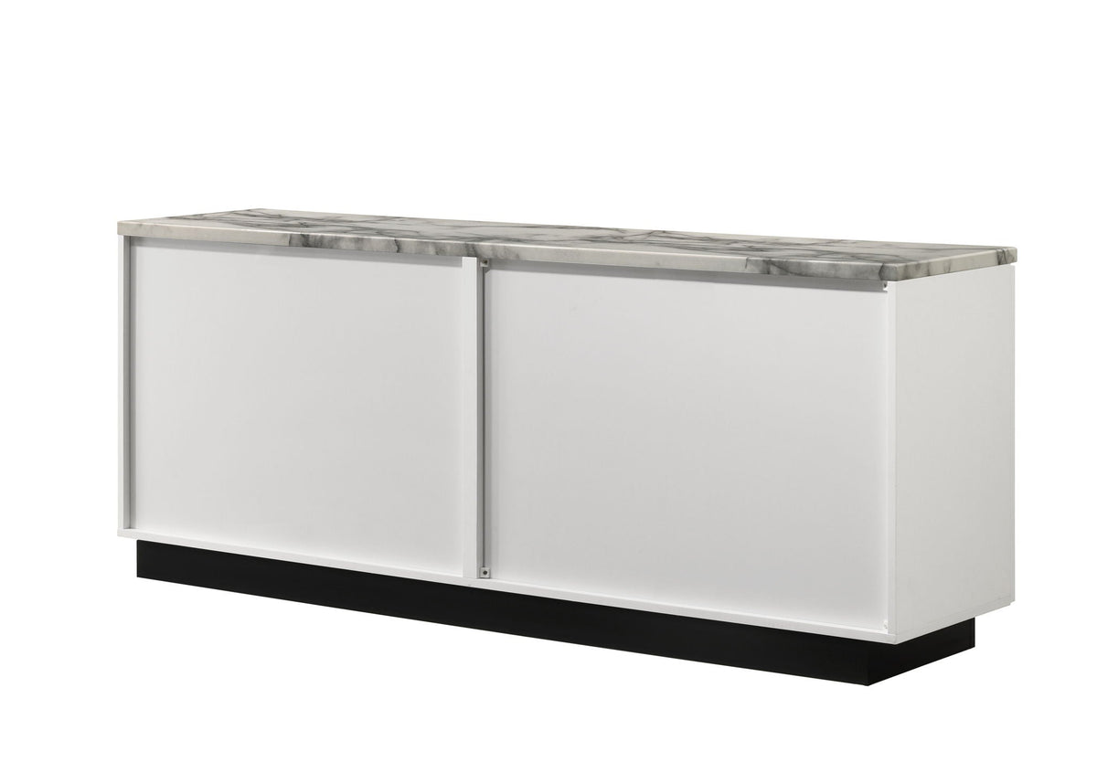 Matilda - Cabinet Console Table With White Faux Marble Top - White by Unique Piece Furniture
