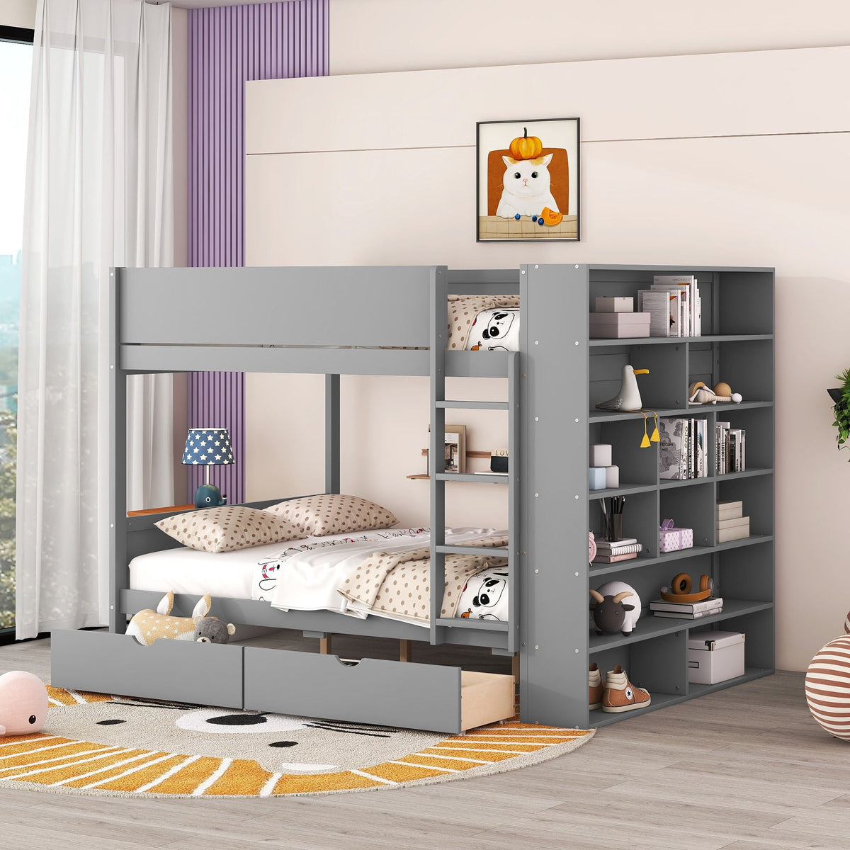 Bunk Bed With 2 Drawers And Multi Layer Cabinet by Unique Piece Furniture