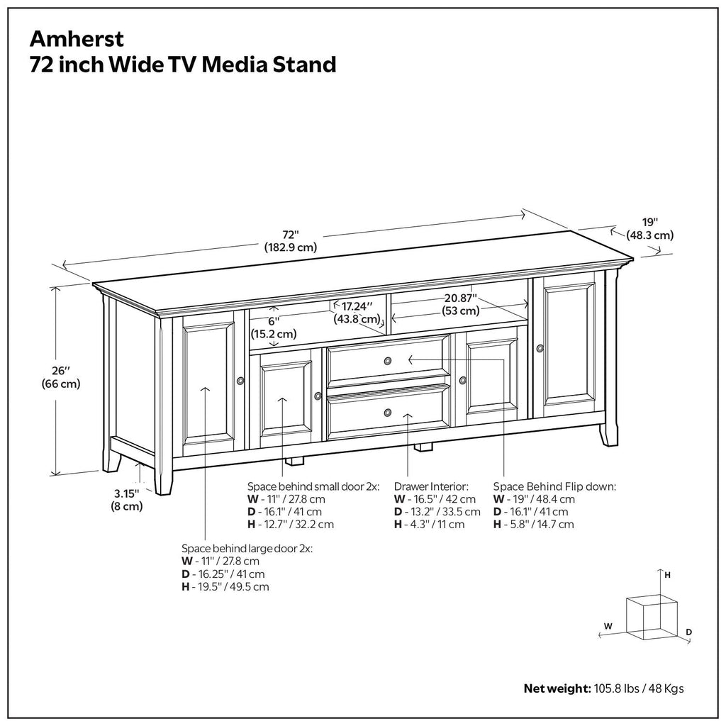 Amherst - Handcrafted Wide TV Media Stand by Unique Piece Furniture