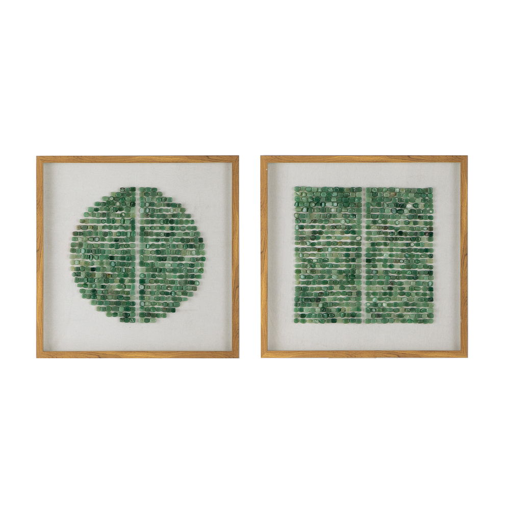 Elos Stone Shadow Boxes Wall Art (Set of 2) - Multicolor by Unique Piece Furniture