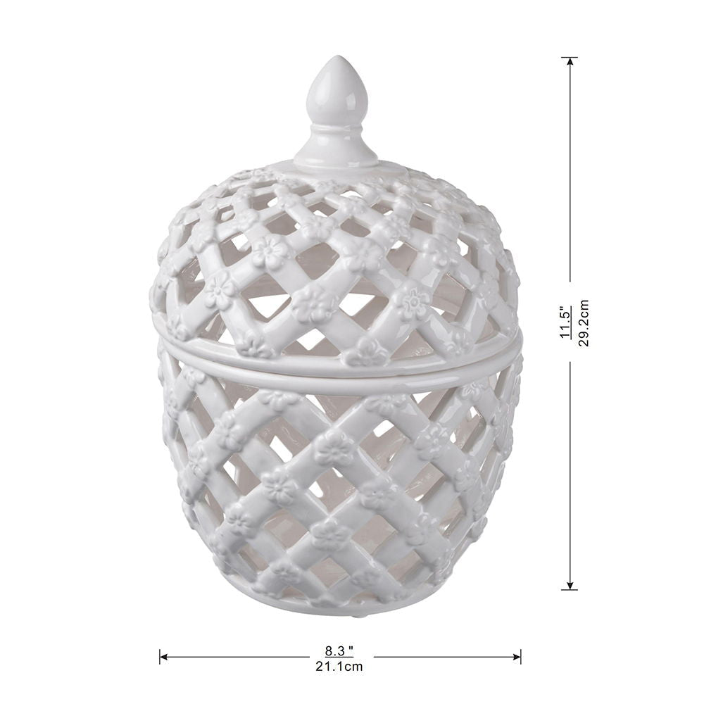 Ballas - Bird Lidded Jar - White by Unique Piece Furniture
