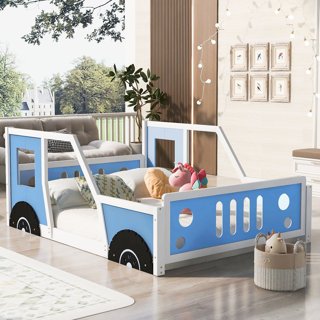 Classic Car Shaped Platform Bed With Wheels by Unique Piece Furniture