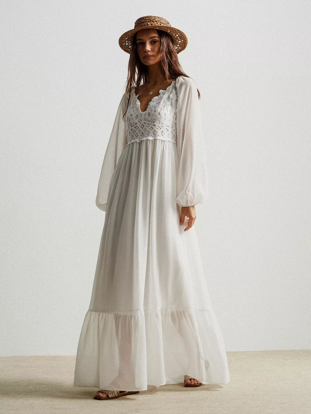 Boho Chic Crochet Lace Maxi Dress by Simply Love
